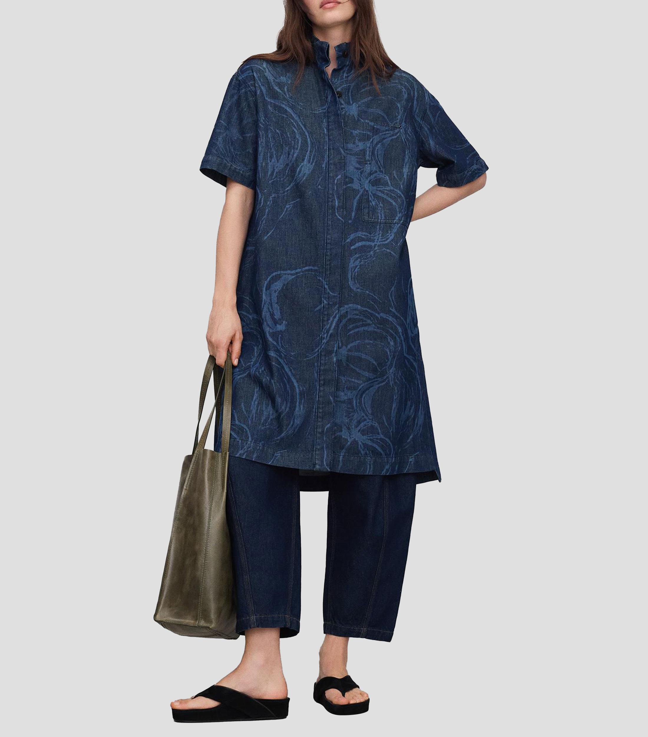 Vestido casual midi estampado Mujer